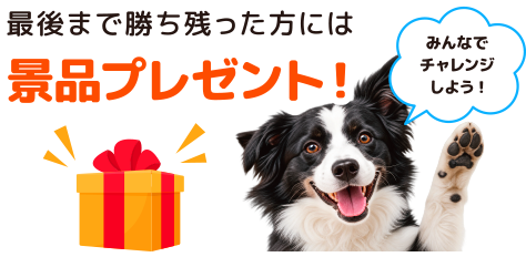 最後まで勝ち残った方には景品をプレゼント！